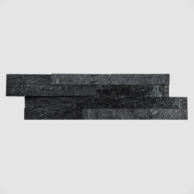 Splitface Black Quartzite 10cm x 36cm Wall Tile
