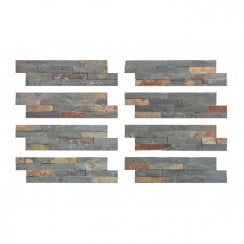 Splitface Rustic Multicolour 10cm x 36cm Wall Tile