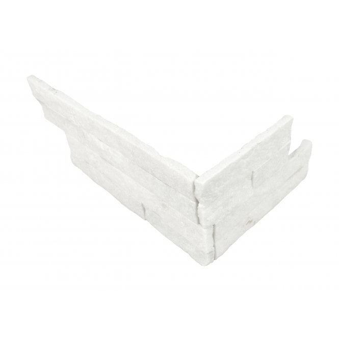 Splitface Snow White Quartzite 10cm x 36cm Corner Tile