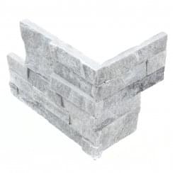 Splitface White Grey 18cm x 35cm Corner Tile