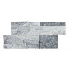 Splitface White Grey 18cm x 35cm Wall Tile