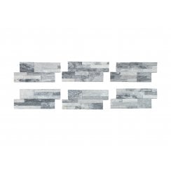 Splitface White Grey 18cm x 35cm Wall Tile