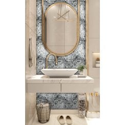 Square Mother Of Pearl Black 8mm (2cm x 2cm) 30.5cm x 30.5cm Mosaic Tile