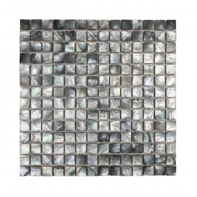 Square Mother Of Pearl Black 8mm (2cm x 2cm) 30.5cm x 30.5cm Mosaic Tile
