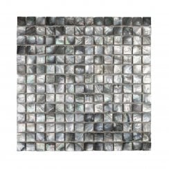 Square Mother Of Pearl Black 8mm (2cm x 2cm) 30.5cm x 30.5cm Mosaic Tile