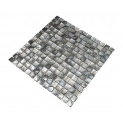 Square Mother Of Pearl Black 8mm (2cm x 2cm) 30.5cm x 30.5cm Mosaic Tile