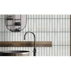 Starlight Blue Gloss Deco Ceramic Indoor Wall tile 5cm x 25cm 