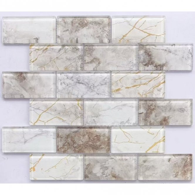 Stonebrick Gold 30cm x 30cm Mosaic Tile 