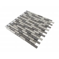 Stonebrick Grey 30cm x 30cm Peel & Stick Mosaic Tile