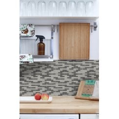 Stonebrick Grey 30cm x 30cm Peel & Stick Mosaic Tile
