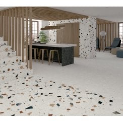 Stracciatella Ivory Terrazzo Mix 75cm x 75cm Wall & Floor Tile