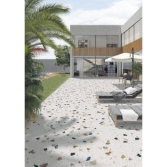Stracciatella Ivory Terrazzo Mix 75cm x 75cm Wall & Floor Tile