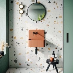 Stracciatella Ivory Terrazzo Mix 75cm x 75cm Wall & Floor Tile