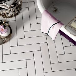 Stromboli White Plume 9.2cm x 36.8cm Wall & Floor Tile