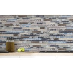 Summer Wood Interlocking Aluminium and Glass Mix (RANDOM) 30cm x 30cm Mosaic
