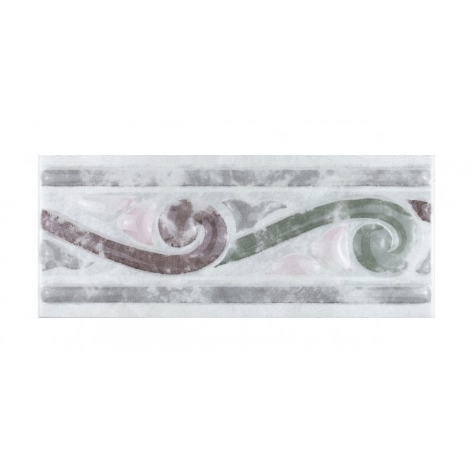 Swirl Cameo Green CAM 315 8cm x 20cm Border Tile