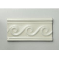 Swirl Cream 7.5cm x 15cm Border Tile