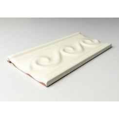 Swirl Cream 7.5cm x 15cm Border Tile