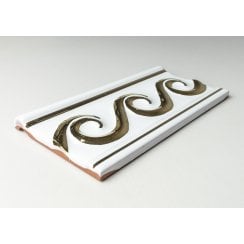 Swirl Gold white 7.5cm x 15cm Border Tile
