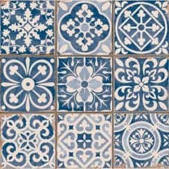 Tangier Blue Decor 33cm x 33cm Wall & Floor Tile