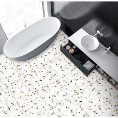 Terrazzo Pearl Porcelain Tile 60cm x 60cm Wall & Floor Tile
