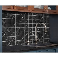 Toros Black Marble 10cm x 10cm Wall Tile