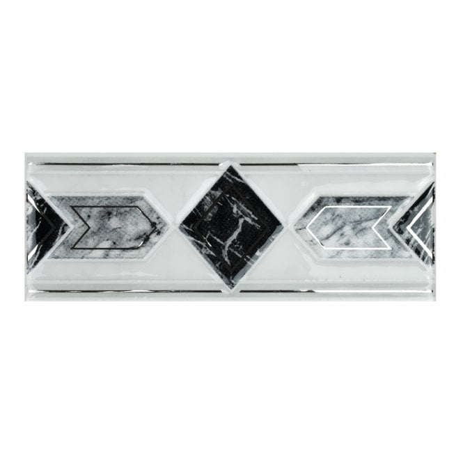 Torrestream Arrow Black 7.5cm X 20cm Border Tile