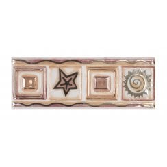 Torrestream Stow Star Burgundy 7.5cm X 20cm Border Tile