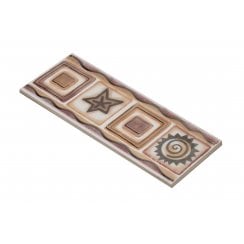 Torrestream Stow Star Burgundy 7.5cm X 20cm Border Tile