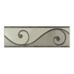 Torrestream Swirl Toteml Grey 8cm X 25cm Border Tile