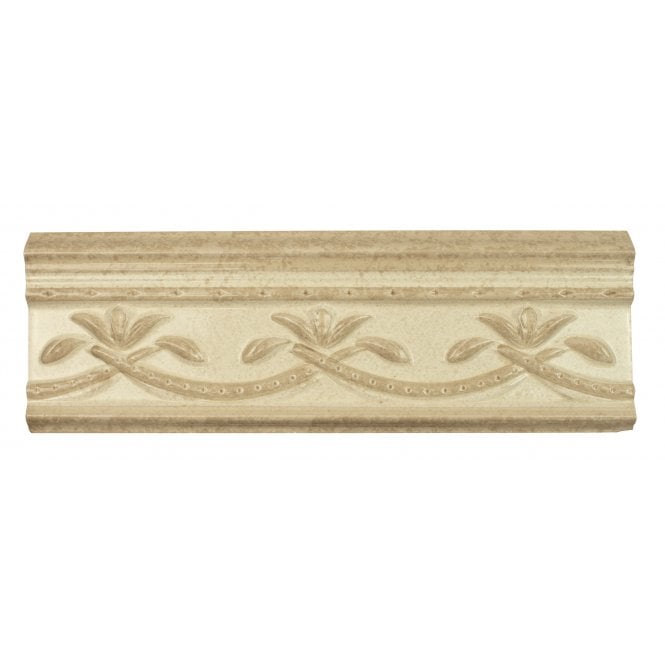 Torrestream Trailing Ivy Cream 10cm X 30cm Border Tile