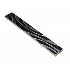 Torrestream Zebra Silver Black Border 4cm X 30cm Border Tile