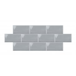Trendy Grey Glossy 12.5cm x 25cm Wall Tile