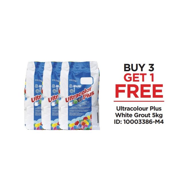 Ultracolor Plus 100 White Grout 5kg BUY 3 GET 1 FREE