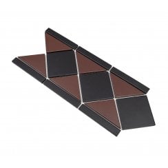 Unglazed Red and Black Quarry 19cm x 42.2cm Border Tile