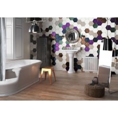 Vezelay Smoke Gloss 17.5cm × 20cm Wall Tile