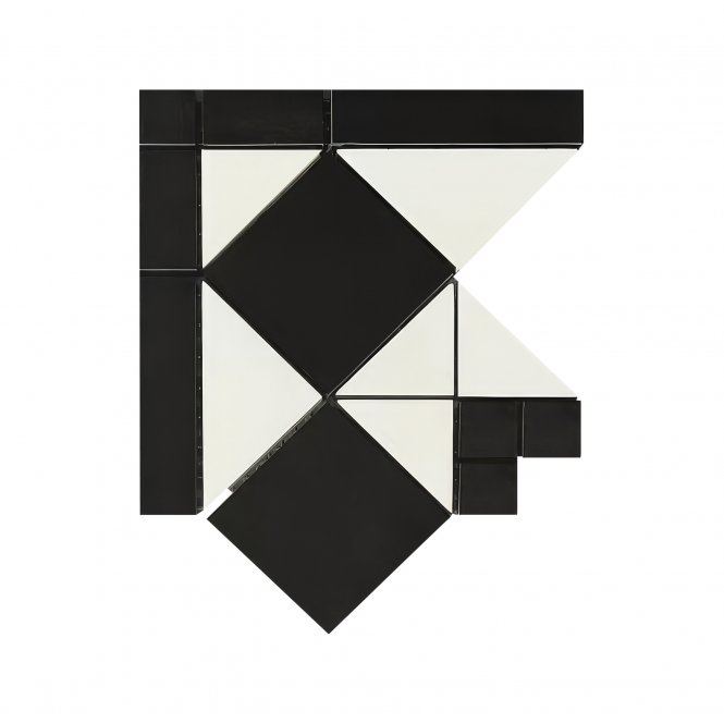Victorian Diamond Corner 17.2cm x 15cm Mosaic Tile
