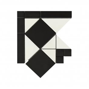 Victorian Diamond Corner 17.2cm x 15cm Mosaic Tile