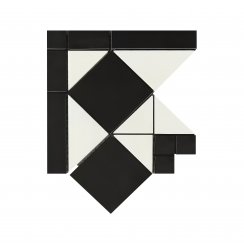Victorian Diamond Corner 17.2cm x 15cm Mosaic Tile