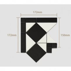 Victorian Diamond Corner 17.2cm x 15cm Mosaic Tile