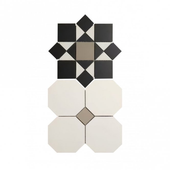 Victorian Hinwick Grey Tile 48.1cm x 28.1cm Mosaic Tile Set