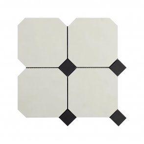 Victorian Newbury White Tile Large Octagon (14.8cm x 14.8cm) 30cm x 30cm Mosaic Tile