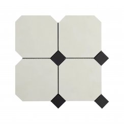 Victorian Newbury White Tile Large Octagon (14.8cm x 14.8cm) 30cm x 30cm Mosaic Tile