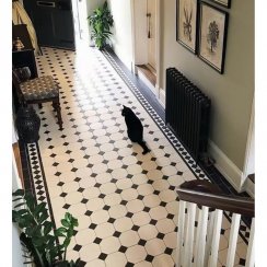 Victorian Newbury White Tile Large Octagon (14.8cm x 14.8cm) 30cm x 30cm Mosaic Tile