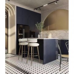 Victorian Newbury White Tile Small Octagon (9.7cm x 9.7cm) 30cm x 30cm Mosaic Tile