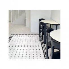 Victorian Newbury White Tile Small Octagon (9.7cm x 9.7cm) 30cm x 30cm Mosaic Tile
