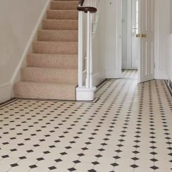 Victorian Newbury White Tile Small Octagon (9.7cm x 9.7cm) 30cm x 30cm Mosaic Tile