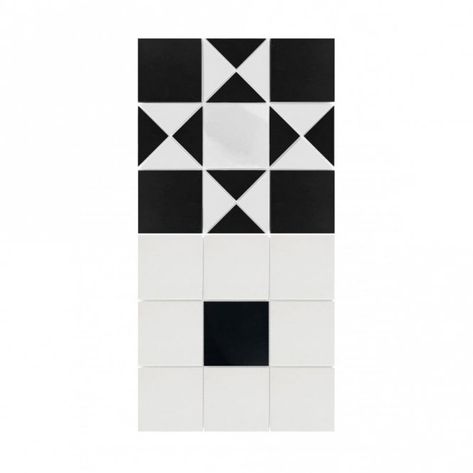 Victorian Osterley Black/White Tile 30cm x 60cm Mosaic Tile Set