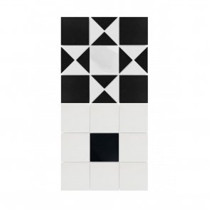 Victorian Osterley Black/White Tile 30cm x 60cm Mosaic Tile Set