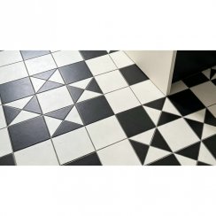 Victorian Osterley Black/White Tile 30cm x 60cm Mosaic Tile Set